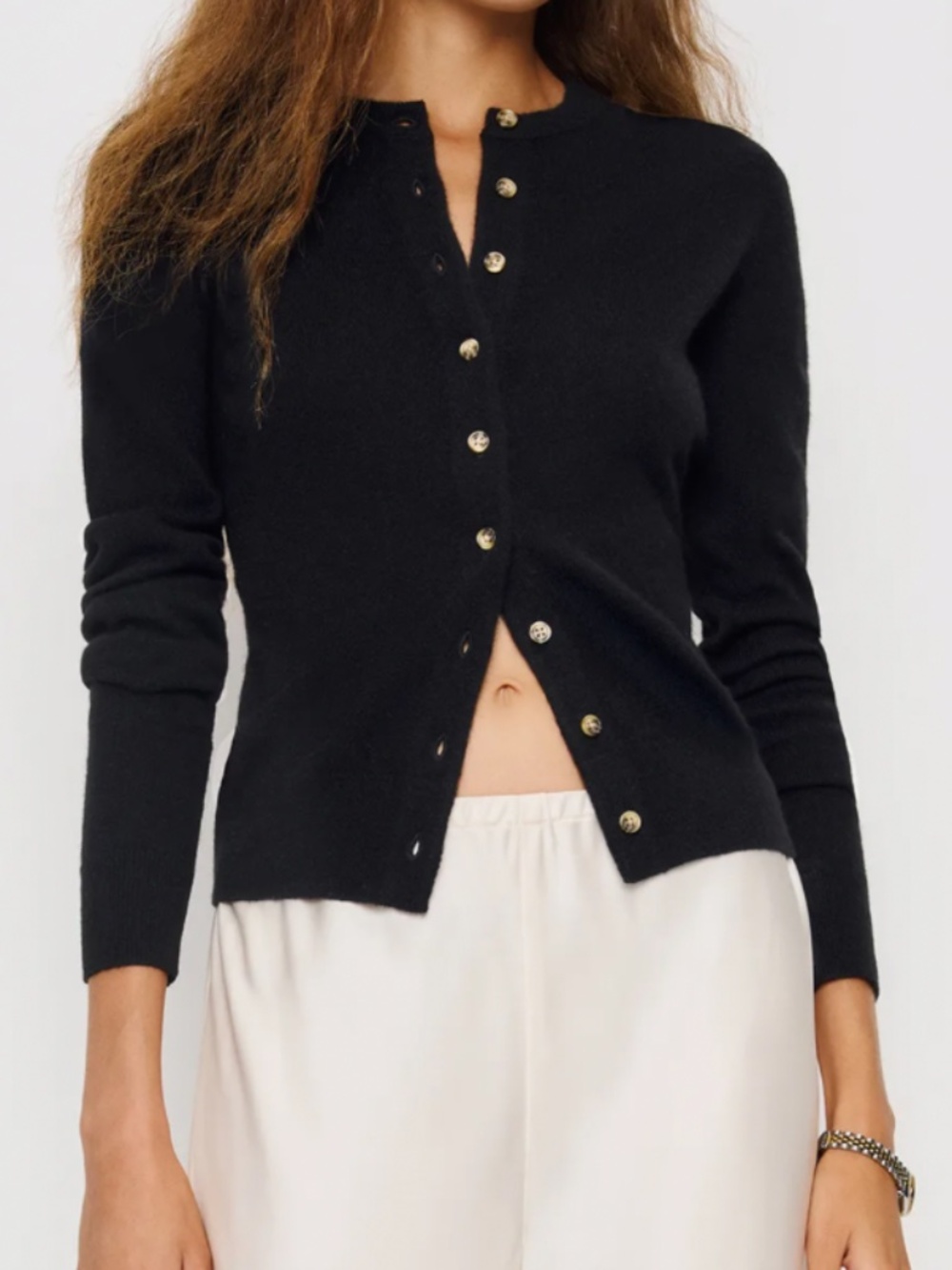 Farren Cashmere Crew Cardigan - Picture 1 of 7